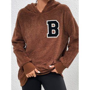 Graphic Tunic Fleece Hoodie with Kangaroo Pocket